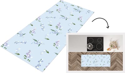 Keukenloper - Loper keuken - Patroon - Bloemen - Versiering - 120x50 cm - Keukenloper vinyl