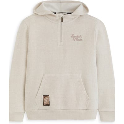 Scotch & Soda Boys 1/4 Zip Hoodie Eggnog Taglia: S | Abbigliamento Sportivo Outlet | kids
