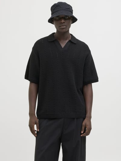 JACK&JONES - JORPAROS KNIT EASTER SS CROCHET POLO - Heren - Polo's