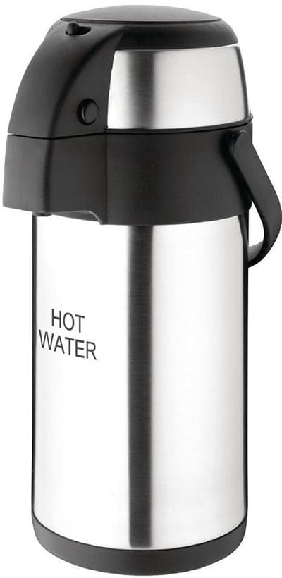 Pomp Actie Airpot - Thermoskan Infuser - Dranken Warm Houden - Onbreekbare Constructie - 3 Liter - Roestvrij Staal