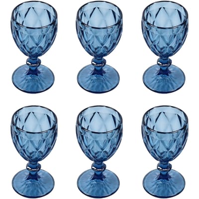6 Stuks Vintage Wijnglazen Set 240ML Afgeronde Mond Verdikte Bodem Lang Stelig Wijnglazen voor Feest