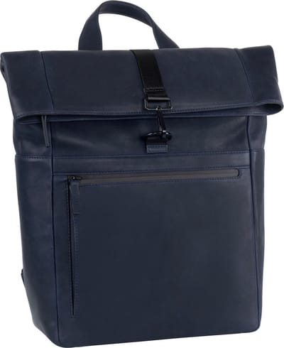 LEONHARD HEYDEN Leren laptop rugzak rugzak met laptopvak Den Haag Rucksack Rolltop 6758 Marineblau donkerblauw