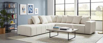 Luxe U-vormige Slaapbank met USB-poorten, Opbergruimte, Bekerhouders en Voetensteunen - 4-zits Hoekbank met Corduroy Bekleding - Beige | House&Garden