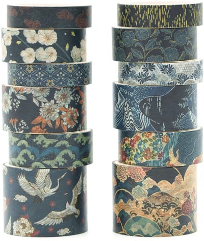 Plakband, papier, decoratief, afplakband, kleurrijk, voor scrapbooking, handwerk, Cerulean Showa)