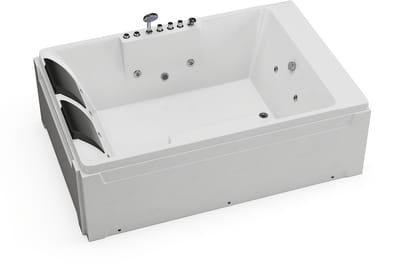 Vente-unique Massagebad - 2 personen - 515 L - 182 x 122 x 62 cm - Hoek links - THALASSA