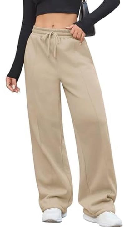 Warm Fleece Joggingbroek voor Dames - Hoge Taille, Wijde Pijpen, Comfortabele Sportbroek