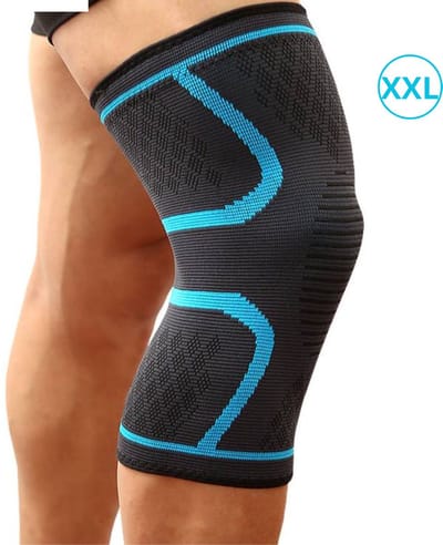 Nivard Sportbrace Knie - Kniebrace - Knee Sleeves Powerlifting - Knee Support - Compressie Knie Brace - Knee Wraps - Dames - Heren - Blauw - Maat XXL