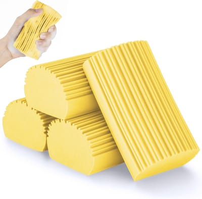Oneay Deze set van 4 herbruikbare sponsjes is perfect voor huishoudelijke schoonmaakklussen, zoals afwassen en ramen lappen. Het is een multifunctioneel schoonmaakmiddel voor in huis.