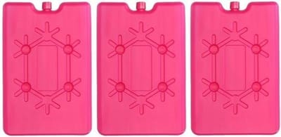 3x Koelelementen fel roze 16 cm - Koelblokken/koelelementen voor koeltas/koelbox