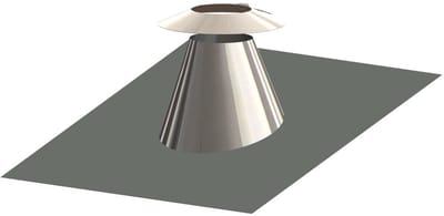 ATEC Dakdoorvoer 6-32 graden DN80/125 met weerkraag RVS blank, 701663