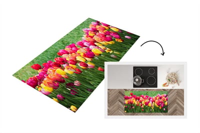 Keukenloper - Loper keuken - Een panorama van de tulpenvelden - 120x60 cm - Keukenloper vinyl