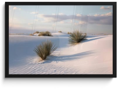 Poster in lijst - Fotolijst 60x40 cm - Posters - Duinen - Gras - Wolken - Beige - Posterlijst zwart - Decoratie - Wanddecoratie woonkamer - Muurdecoratie slaapkamer