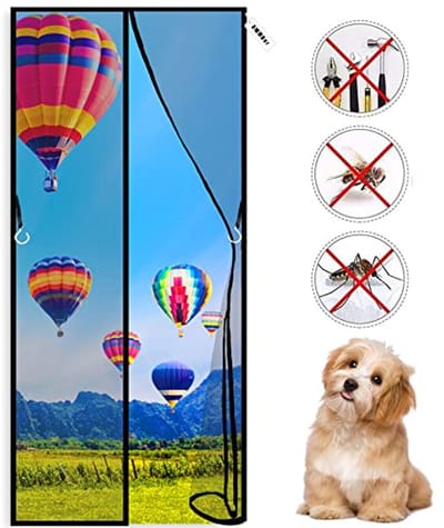 Automatische magnetische hordeur 140 x 250 cm voor insectenbescherming