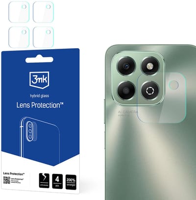 3MK Protection Achtercamera Beschermfolie voor Honor X6b, Flexibel Glas, Set van 4 Stuks, Transparant