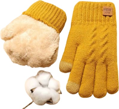 Livano Winterhandschoen - Handschoenen - Touchscreen Handschoenen - Handschoenen WInter - Winter - Fluweel - Geel