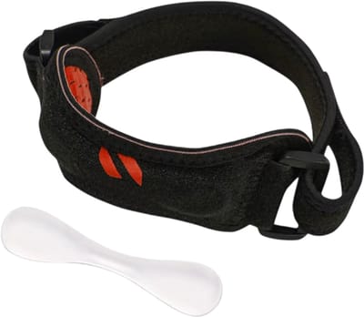 1 Stuk Patella Kniebrace – Knieband Ondersteuning voor Hardlopen, Wandelen, Jumpers Knee, Tendonitis & Knie Stabilisatie, Verstelbare Band - Zwart En Oranje