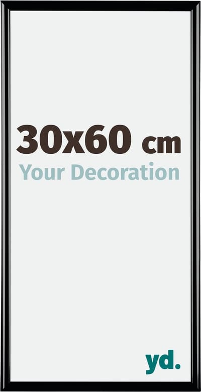 Your Decoration - Fotolijst 30x60 cm - Kunststof - Zwart Hoogglans - Bordeaux