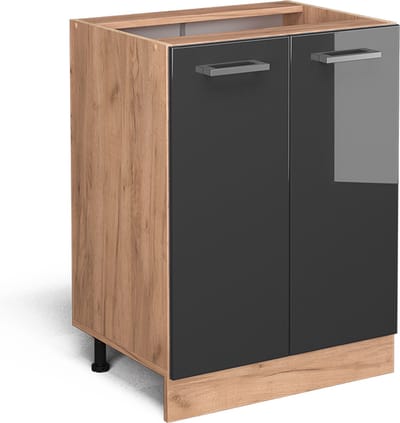 Vicco R-Line Keukenonderkast – 60 cm zonder werkblad Antraciet Hoogglans