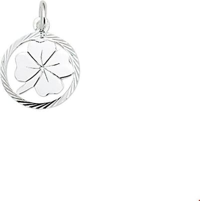 zilver gerhodineerd hanger klavertje gediamanteerd 1321722