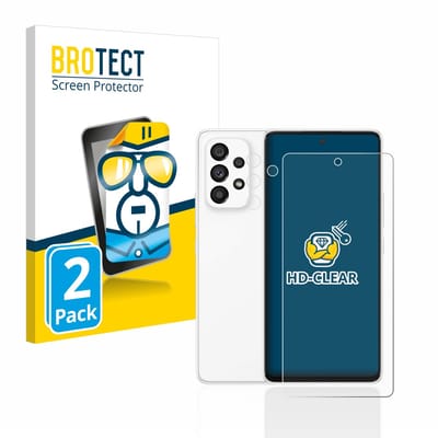 BROTECT - Screenprotector voor Samsung Galaxy A53 5G (Voor+Camera) - Folie Beschermfolie transparant 2 Stuks