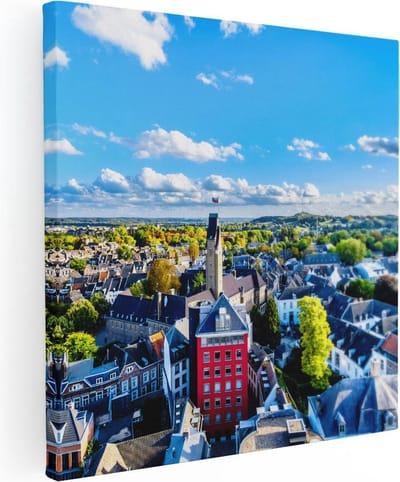 Artaza Canvas Schilderij Skyline Maastricht - 30x30 cm - Klein - Wanddecoratie Stad - Muurdecoratie Woonkamer - Kamer Accessoires