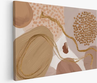 Saammp Muurcirkel Hout - Bloemen Boeket Wit en Oranje - Natuur - Abstract - Ø 90 - Wandcirkel - Wanddecoratie Cirkel - Muurdecoratie Woonkamer - Kantoor Decoratie
