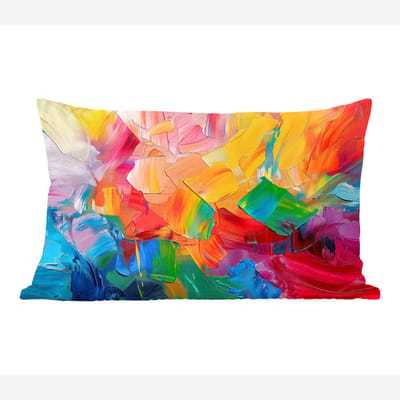 Sierkussens - Kussentjes Woonkamer - 60x40 cm - Abstract - Verflook - Modern - Kleurrijk