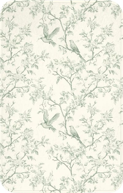 WC mat 50x80 cm - Antislip - Klassiek - Vogels - Groen - Toiletmat - Vloermat - Douchemat - Toilet tapijt - Toiletmatten
