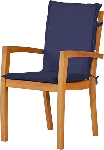 Tuinstoelkussen - Stoelkussen met rug - Buiten Zitten - Wasbaar en Ademend - 40 x 93 cm - Marineblauw