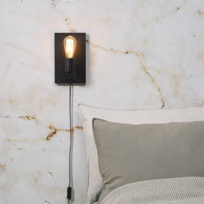 it's about RoMi Wandlamp Madrid - Zwart - 15x10x25cm - Binnen Modern