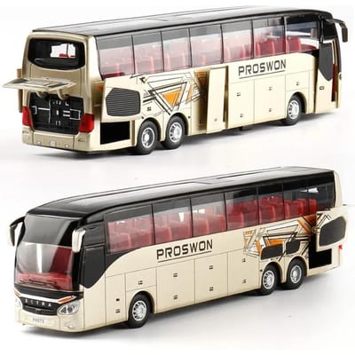 1:32 Hoge Kwaliteit Legering Zakelijke Bus Model Metaal Diecast Simulatie Luxe Dubbeldeks Toeristenbus Pull Back Auto Mooie Speeltjes Voor Kinderen