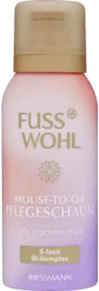 Fusswohl Mousse-To-Oil - Verzorgende Mousse | 1x 100 ml - 5-voudig oliecomplex - Bloemige, frisse geur