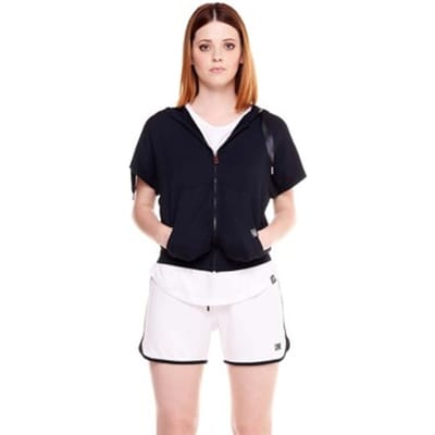 Capuchon sweaters Leone 1947 Woman Hoody Short Sleeves Black Boring