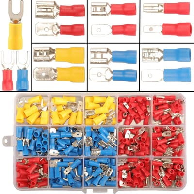 Assortiment van 330 Stuks Kabelschoen Set, Geïsoleerde Crimp Connectors, Spade Terminals en Elektrische Aansluitingen voor Diverse Toepassingen