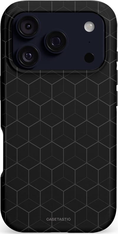 Casetastic hoesje geschikt voor Apple iPhone 17 Pro - MagSafe - Dubbellaagse bescherming - Hexago - Fashion Case - Zwart