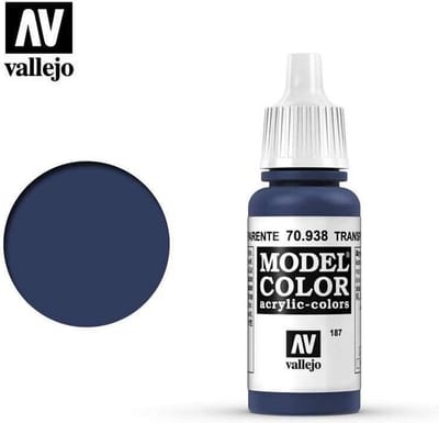 Vallejo Hobbyverf Acrylverf - 70938 Model Color Transparent Blue - Acryl Verf flesje - 17 ml