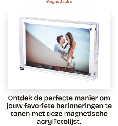 Dailygoods- Acrylfotolijst Dubbelzijdig - Magnetisch - 6 x 4 Inch - Multifunctioneel - Glaseffect - Dikte 2 cm - Fotolijst