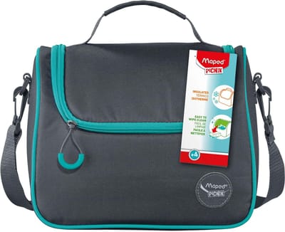 Maped Picnik – Lunch Bag Origins – Lunchtas met afneembare schouderband – Geïsoleerde lunchtas – Gemakkelijk schoon te maken – Grijs