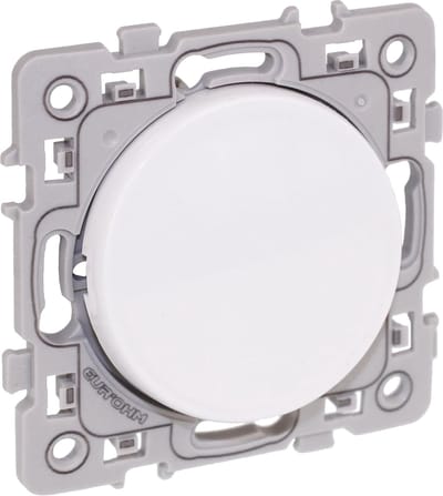 Drukknop met indicator - Schakelaar - Elektrische installaties - 10A stroomsterkte - 30x30x20mm - Wit