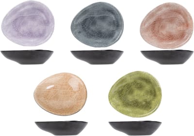 Cosy & Trendy tapas / snack schaaltjes Streetfood - set 10x stuks - melamine - multi kleuren - 11 x 8 x 6 cm