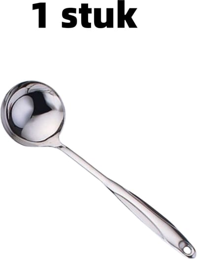 1 stuk - Lepel - Kooklepel - Roestvrijstalen lepel - Keukenlepel/soeplepel - 36 cm * 9,6 cm - Zilver