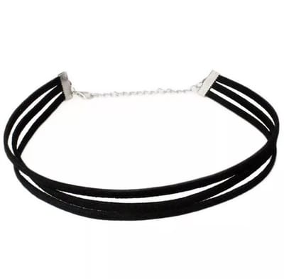 Jomide Choker Suède - 3 Lagen - Zwart
