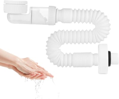 Flexibele Sifon Wastafel G1¼ - Ruimtebesparend & 360° Draaibaar - Anti-Geur Afvoer