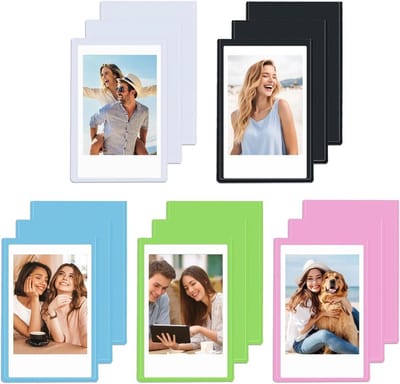 Set van 15 Magnetische Fotolijsten 9,5 x 6,3 cm - Mini Fotolijsten voor Koelkast, Berichten en Postkaarten in Diverse Kleuren
