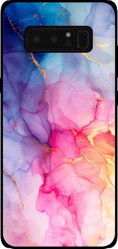 Smartphonica Telefoonhoesje Geschikt voor Samsung Galaxy Note 8 met marmer opdruk - TPU backcover case marble design - Regenboog geschikt voor Samsung Galaxy Note 8