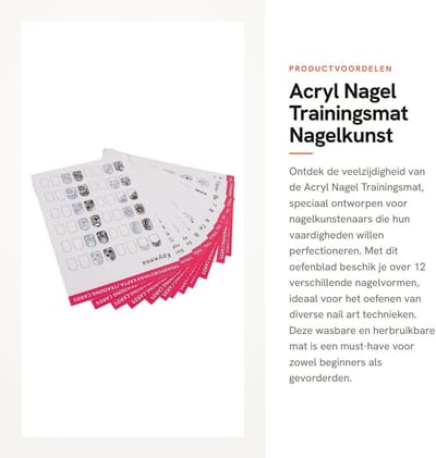 Dailygoods- Nagelmat Wasbaar - Acryl Oefenblad - Multi Nagelvormen - 12 Modi - Herbruikbaar - Ideaal voor Nagelkunstenaars - Nagelkunstmat