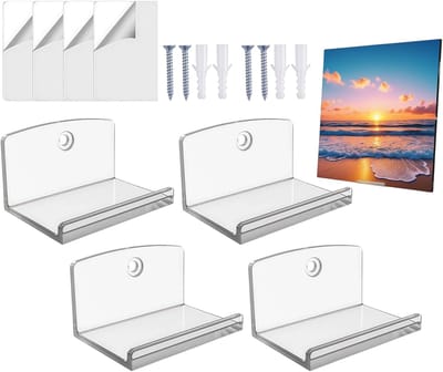 Platen Wandhouders - Acryl Opbergsysteem - Muziek Presenteren - Beschermt Tegen Vocht - 4 Stuks - Transparant