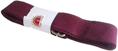Yoga-riem 100% katoen 2 meter met metalen gesp