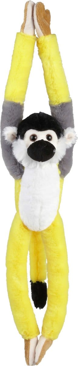 Ravensden Pluche knuffel dier Aapje - 65 cm - geel/wit/grijs - Speelgoed apen knuffelbeesten - hangend