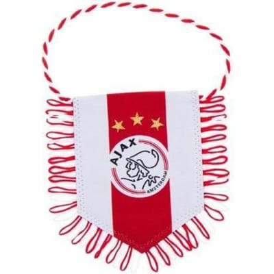 AJAX Banier wit rood wit logo 8x10 cm